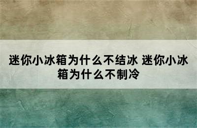 迷你小冰箱为什么不结冰 迷你小冰箱为什么不制冷